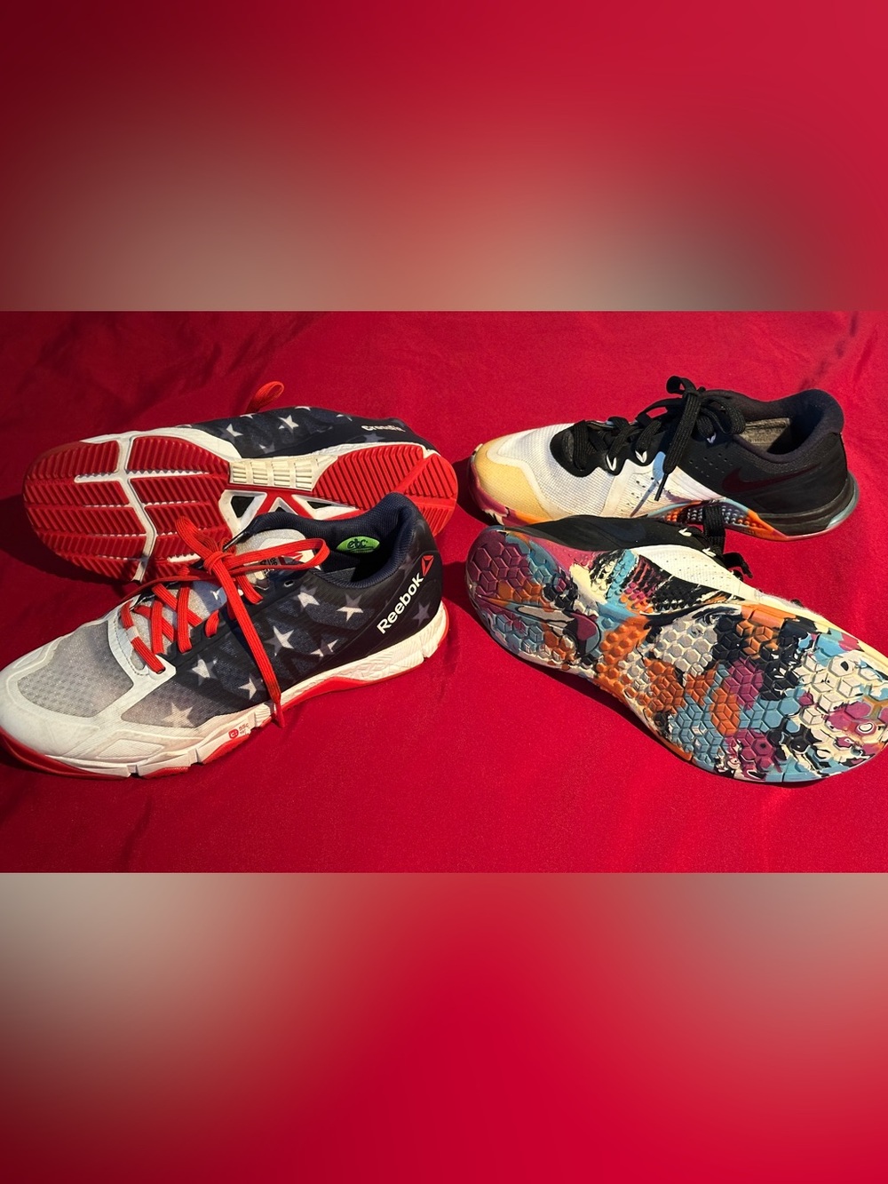 Retro Reebok CrossFit RopePro American Flag - Sz 7.5 + Free Nike FlyWire Pair
